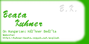 beata kuhner business card